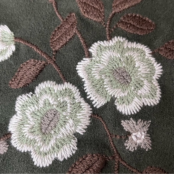 INC Vtg Y2k 90s Green Suede Midi Skirt Forest Fairy Coquette Cottegecore 8 Boho - Picture 7 of 7